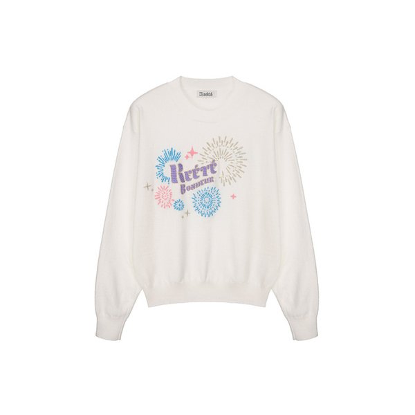 round neck fireworks logo point knit-UC42KP100- U1C42KPO100