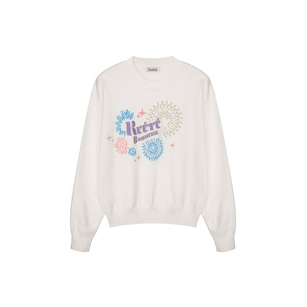 round neck fireworks logo point knit-UC42KP100- U1C42KPO100