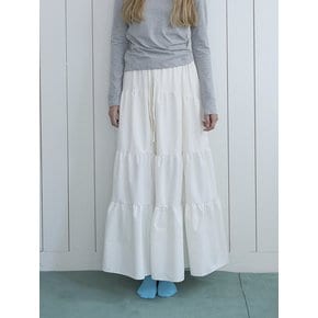 Check mix cancan skirt_ivory