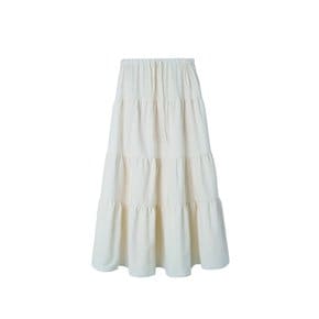 Check mix cancan skirt_ivory