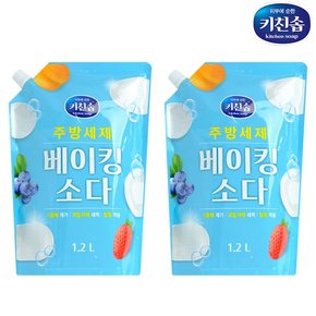 키친솝 베이킹소다 주방세제 1.2L x2