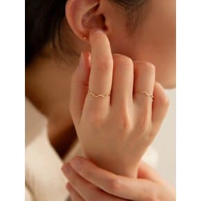 14k 스파클 웨이브 실반지 (14k골드) LFR10