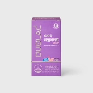 듀오락 데일리키즈 딸기맛 60정(30일분) 1개/ 츄어블 어린이 유산균 프로바이오틱스