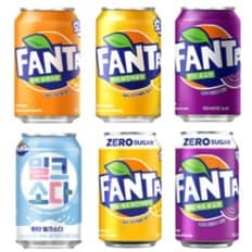 환타 제로 파인애플 포도 오렌지 밀크소다 355 뚱캔 12캔 24캔 탄산 음료 FANTA