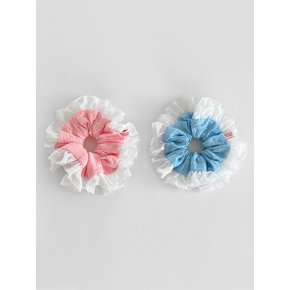 frill stripe scrunchie (2colors)