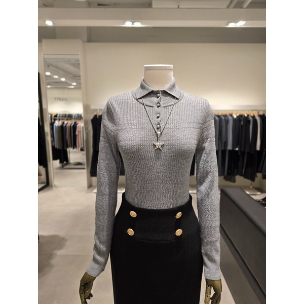 [파주점] 슬림 골지 카라 풀오버 니트 JPAA1PO289