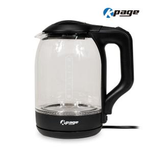 유리 포트 KEP-G18B 블랙 1.8L 스테인레스열판 무선포트 내열유리 /HB