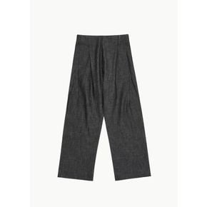 GCG 26FW No.343 Denim Pleated Trousers, Black