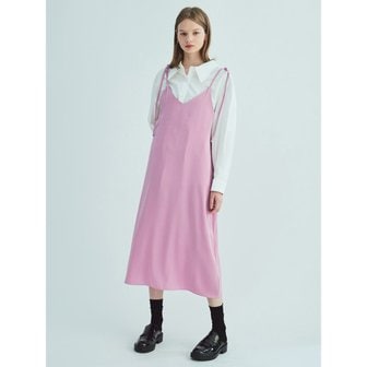 오프닝선샤인 SATIN LAYERED SLIP DRESS_PINK