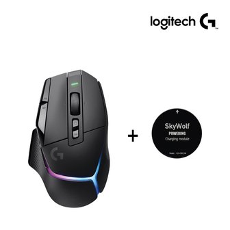 Logitech 로지텍 G502 X PLUS 무선 게이밍 마우스 블랙 + 스카이울프 파워링 블랙