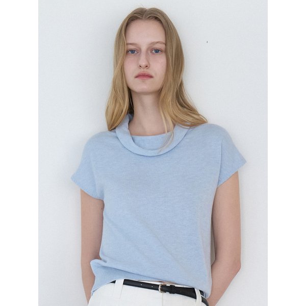 내추럴 카울넥 니트 라이트 블루 amr2328