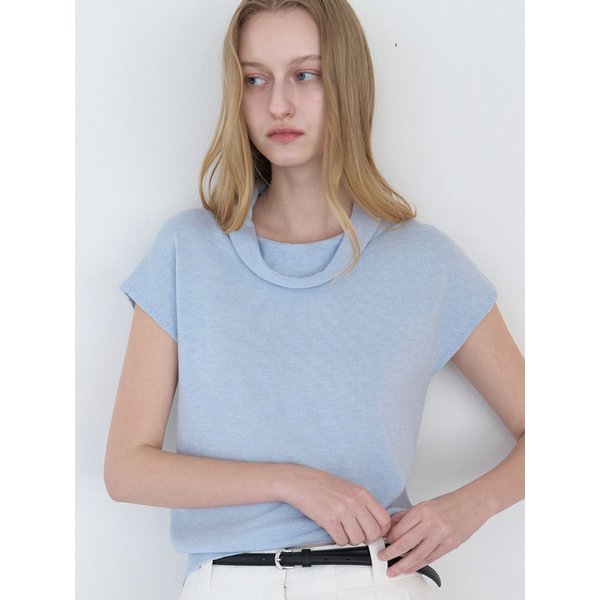 내추럴 카울넥 니트 라이트 블루 amr2328