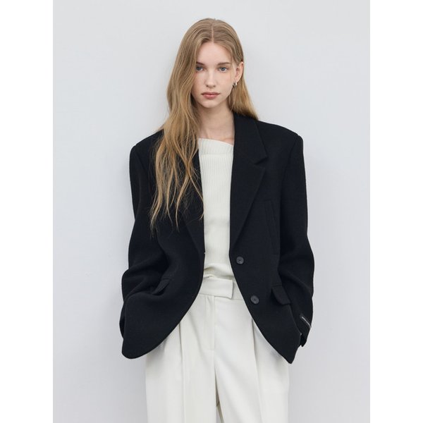 Alpaca Modern Tailored Jacket_Black