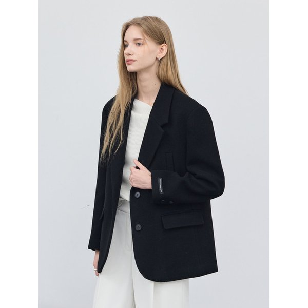 Alpaca Modern Tailored Jacket_Black