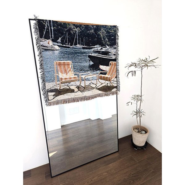 리비에라 선셋 아트 직조 블랭킷 90X90