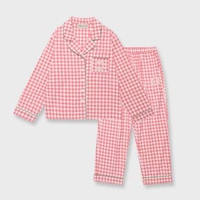 X SAKI CHECK PAJAMAS PINK