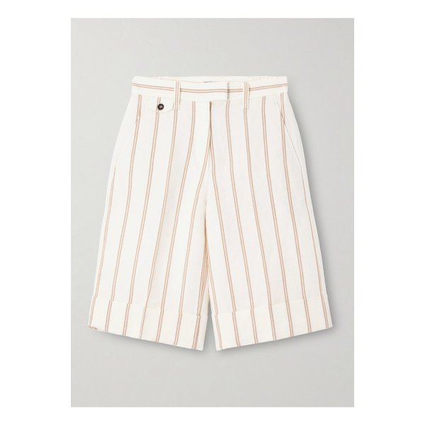 브루넬로쿠치넬리 핀스트라이프 리넨 코튼 혼방 쇼츠 오프 화이트 1647597355286176