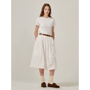 Shirring cotton skirts (Ivory)