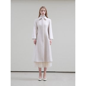 Grace wool flare long coat [Soft ivory]