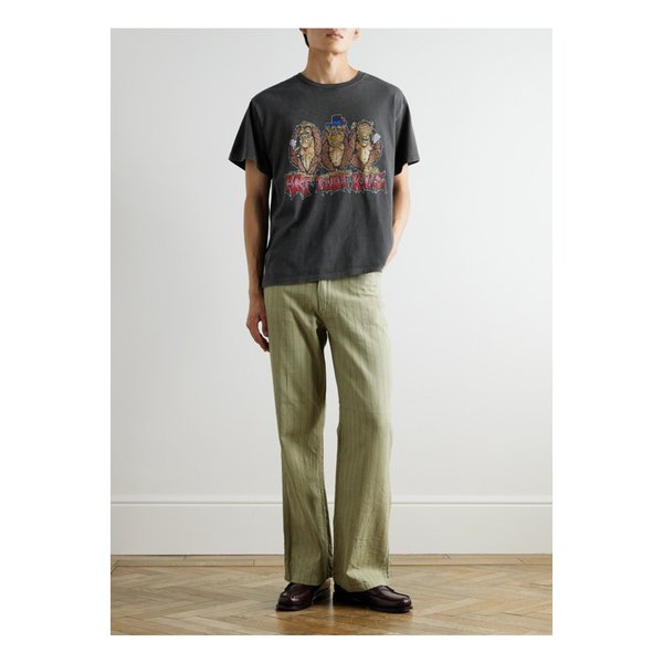 씨 노 이블 글리터 프린트 코튼 저지 티셔츠 블랙 46376663162903258