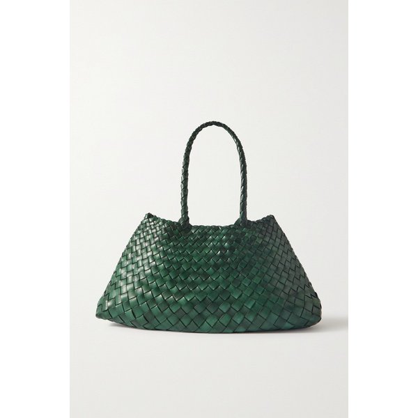 산타 크로체 빅 우븐 가죽 토트 그린 43769801095326636