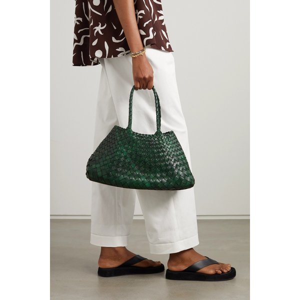 산타 크로체 빅 우븐 가죽 토트 그린 43769801095326636