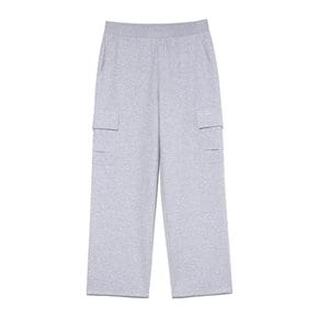 로고 와이드 카고 스웨트 팬츠 MELANGE GREY (LO8PU797-097)