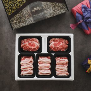 [자연맛남] 강원도 1등급 국내산 돼지고기 선물세트 5구 2호 2.5kg(삼겹살500gx3팩/목살500gx2팩)