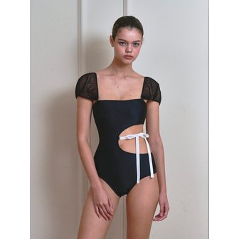 비나제이(vinaj) 시스루 퍼프 아이린 모노키니 (Black)
