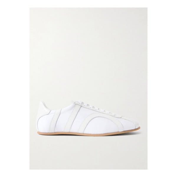 가죽 트리밍 코튼 캔버스 스니커즈 화이트 46376663162874094