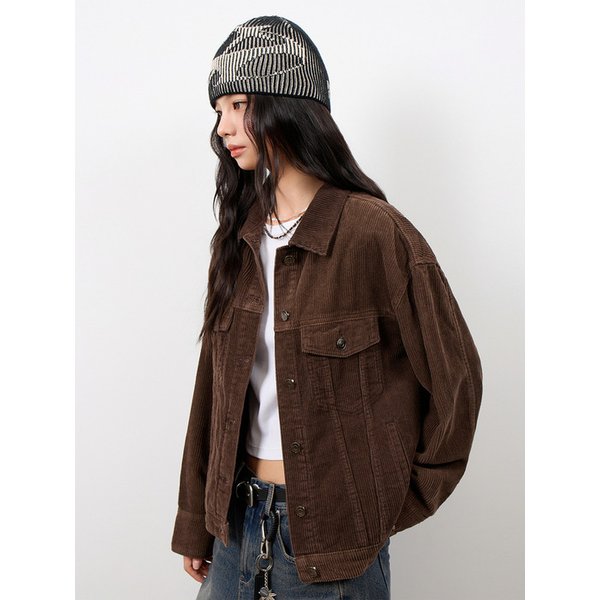 EUG 코듀로이 트러커 자켓_브라운