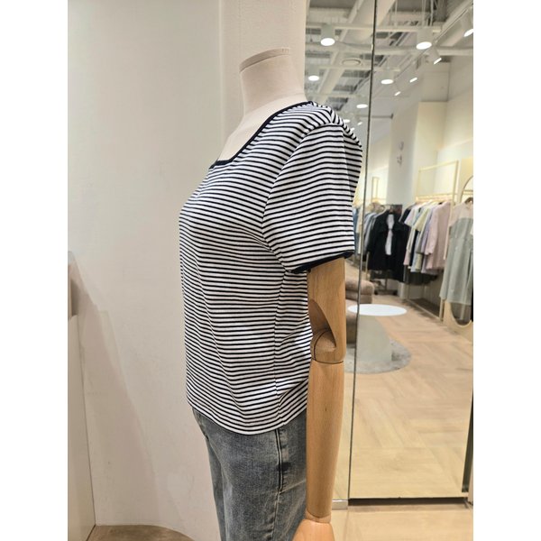 [부산점] 스퀘어넥 스트라이프  티셔츠 (PR2CH00962)
