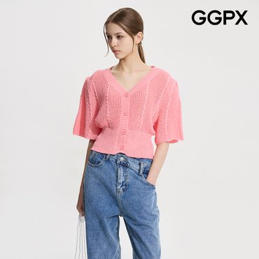 GGPX 플레어 소매 포 버튼 니트 가디건 (GP7KG014F)