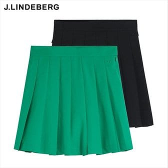 제이린드버그 [J.LINDEBERG] 여성 골프 치마 / 제이린드버그 골프웨어 아디나 스커트 / GWSD07818 M376 9999 진녹색 블랙