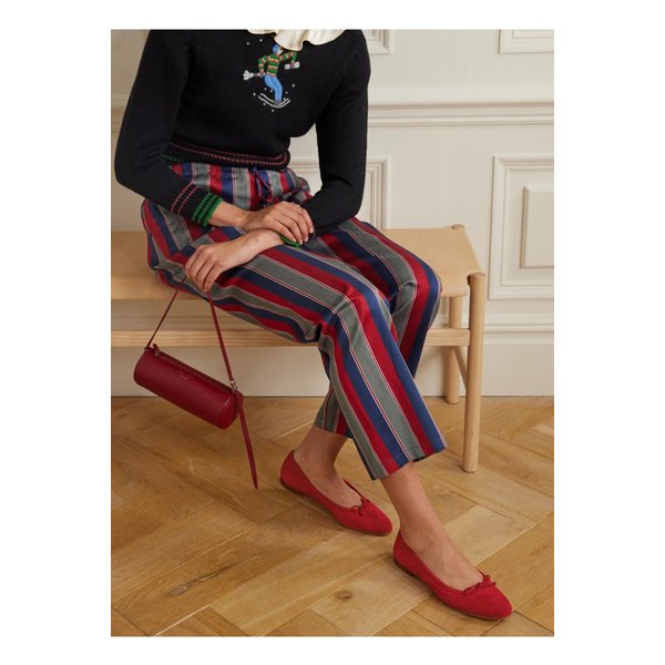 베랄리 보우 디테일 스웨이드 발레리나 플랫 레드 1647597347823086