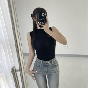 / 베이직 반폴라 민소매 슬림핏 스판 이너 나시 티셔츠