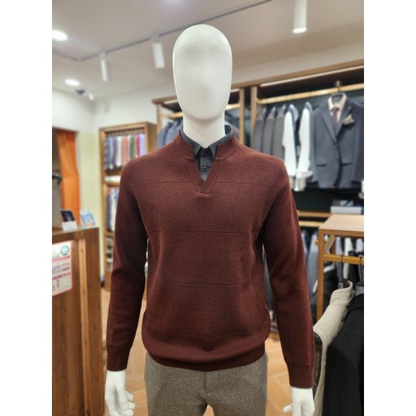 [여주점] 코오롱 브렌우드 남성 워셔블 레이어드 셔츠 니트 BRWAX25151BRX