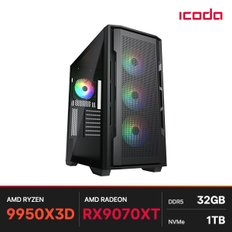 아이코다 고사양 게이밍 조립PC (AMD9950X3D/32GB/1TB/9070XT)