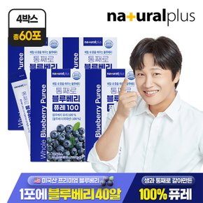 통째로 블루베리 퓨레 100 15포 4박스 / 미국산 안토시아닌 스틱 즙 주스