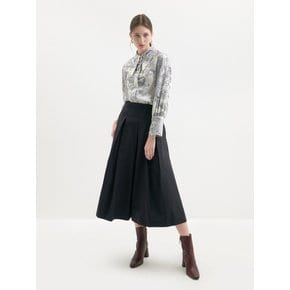 FLARE TUCK SKIRT-BLACK