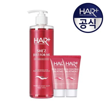 헤어플러스 여성 탈모 샴푸 500ml+실크 트리트먼트 50ml 2개