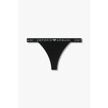 EMPORIO ARMANI 여성 씬 로고 밴딩 코튼 티팬티 (0824310518)