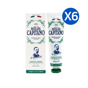  파스타델 카피타노 1905 프리미엄 허브치약 75ml X6