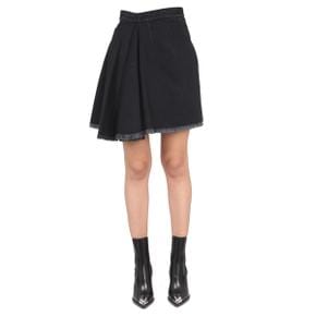 알렉산더 맥퀸 Womens Skirt ASYMMETRICAL MINI SKIRT BLACK 720056_QMAB51000