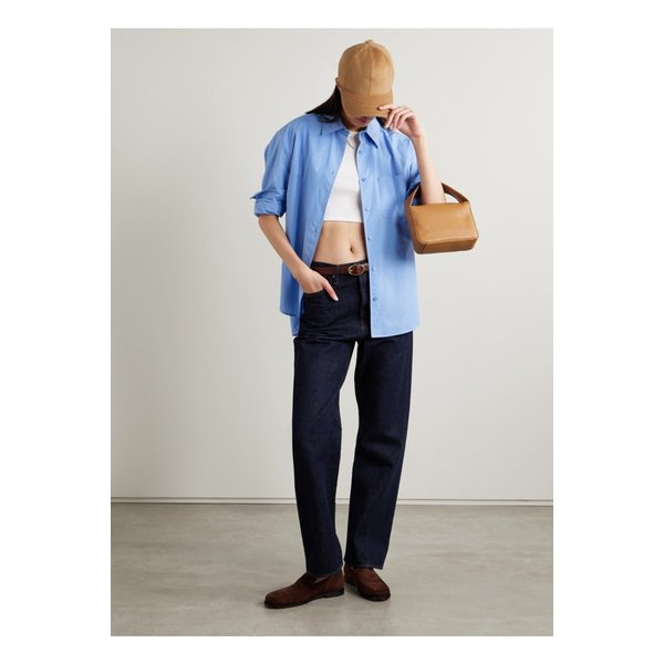 리셋 켈리 크롭 리브 스트레치 코튼 저지 티셔츠 1647597333853476