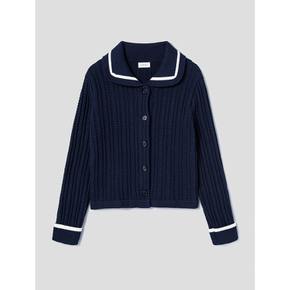 [정상가159,000원] Cotton 100 Cable Knit Cardigan  Midnight Blue (WE335AC48R)