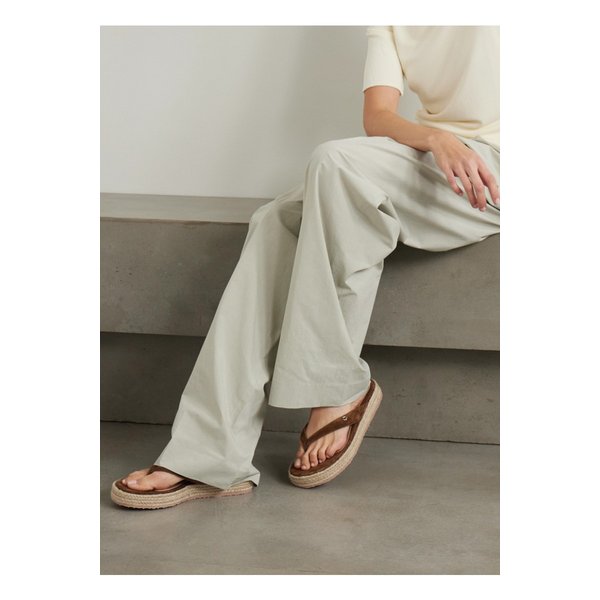 앰벨리쉬드 스웨이드 플랫폼 에스파드리유 플립플랍 1647597357846080