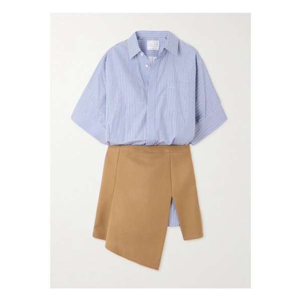 어시메트릭 스트라이프 코튼 포플린 울 셔츠 원피스 1647597339532636