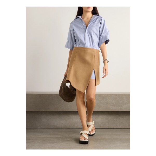 어시메트릭 스트라이프 코튼 포플린 울 셔츠 원피스 1647597339532636