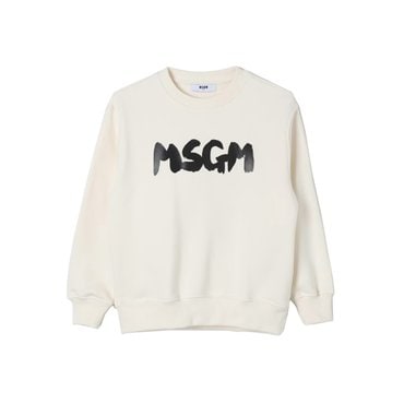 MSGM 24FW 키즈 로고 맨투맨 크림 F4MSJUSW060 013